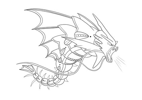 pokemon coloring pages|Mega Gyarados Pokemon coloring page 